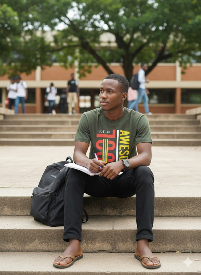 Rift Tee — Men's Olive Green Bold Slogan Motivational Tee | GloblNorth