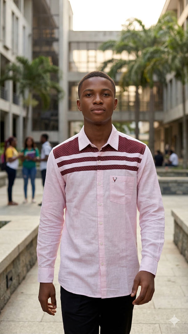 Men's Pink Full Sleeve Casual Shirts