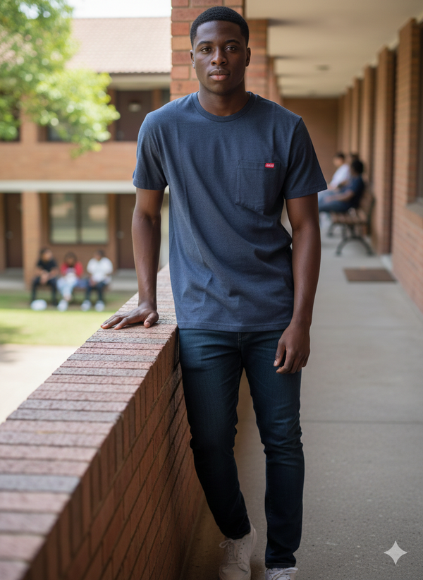 MENS NAVY BLUE ROUNDNECK T-SHIRT
