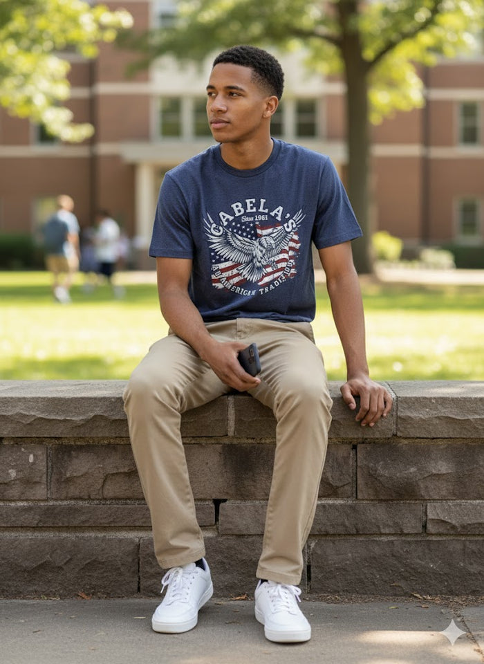 Key Tee — men's navy blue round neck T-shirt | GloblNorth
