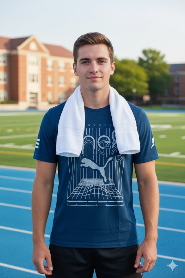 MENS NAVY BLUE DRIFIT ROUNDNECK T-SHIRT