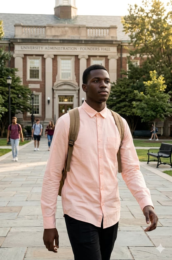 MENS PEACH CASUAL SHIRT