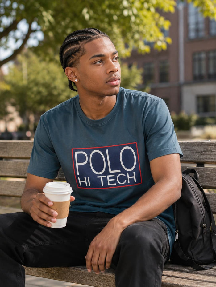 Ione Tee — men's navy round neck T-shirt | GloblNorth