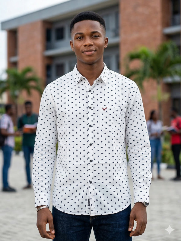 Men's White Full Sleeve Casual Shirt