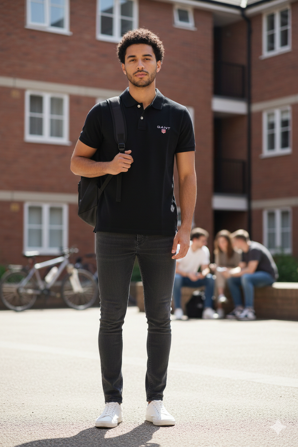 MENS BLACK POLO