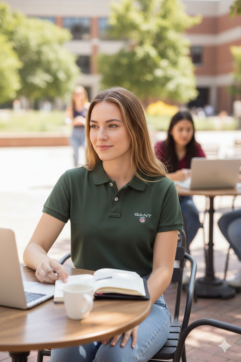 WOMENS GREEN POLO