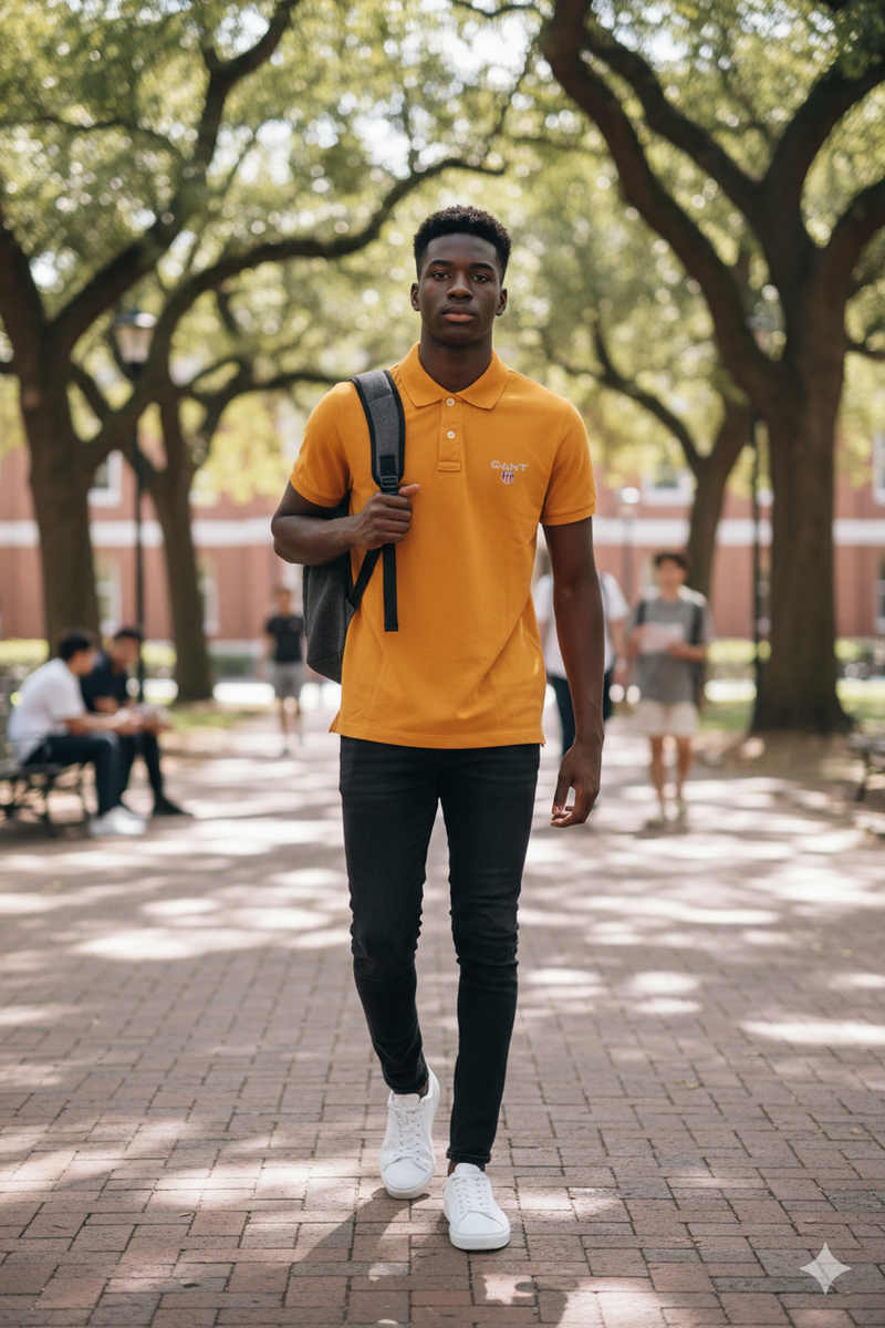 MENS MUSTARD POLO 