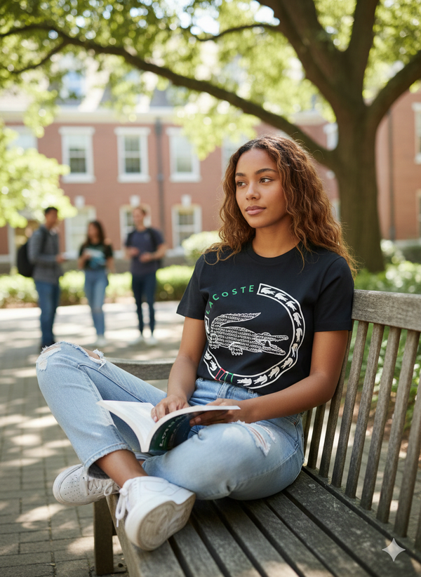 WOMENS BLACK ROUNDNECK T-SHIRT