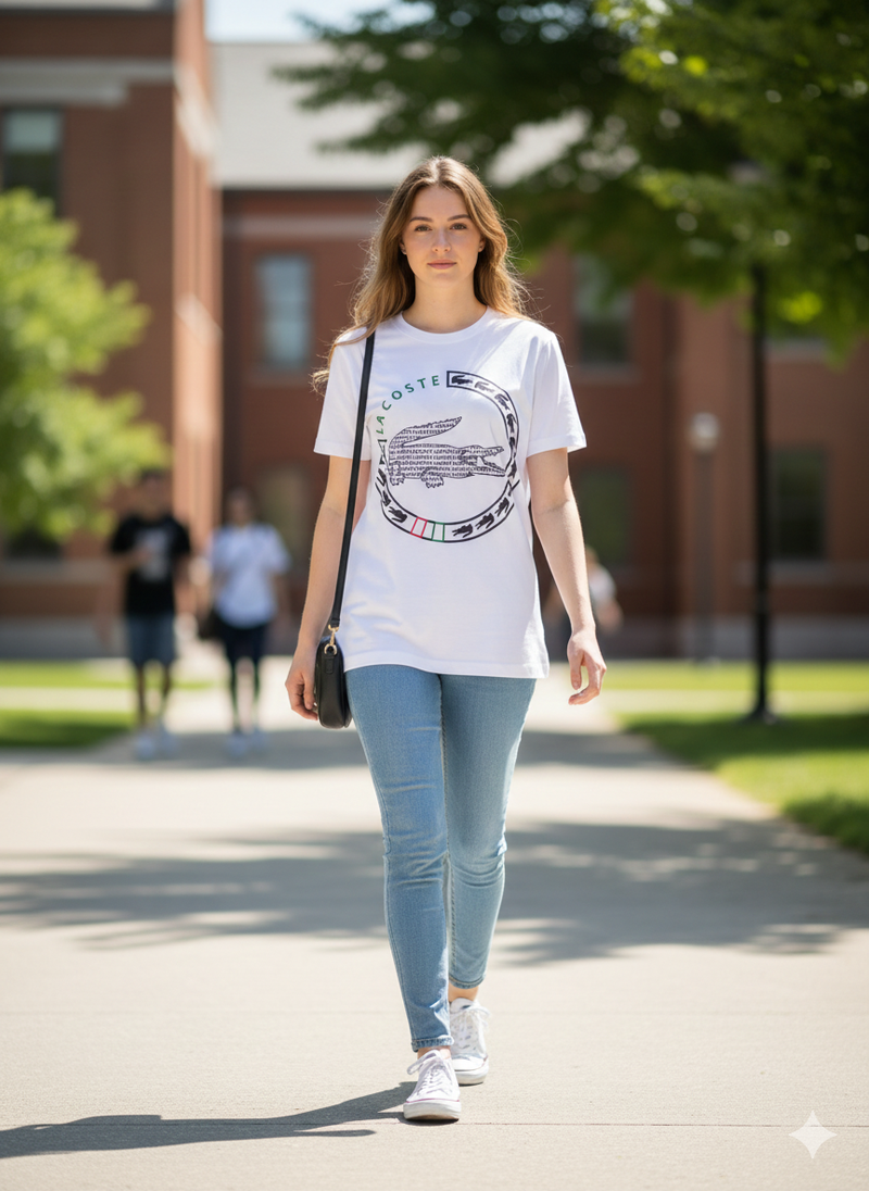 WOMENS WHITE ROUNDNECK T-SHIRT