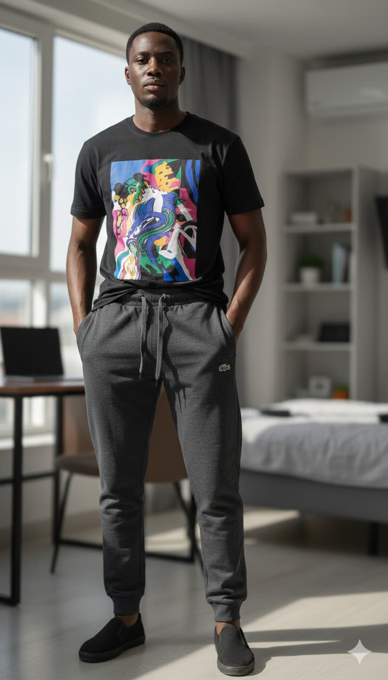 Men's Charcoal Black Joggers