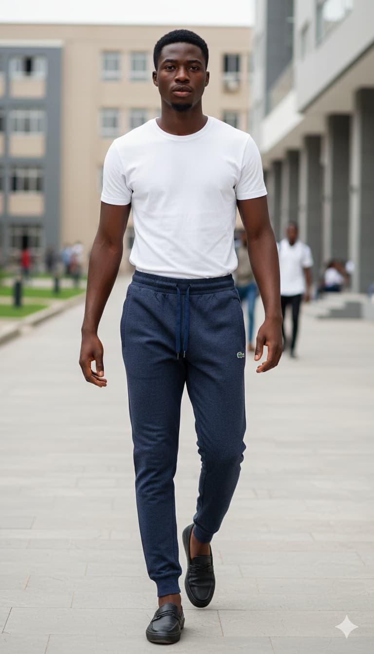 Rise Joggers — men's melange navy loopknit joggers | GloblNorth