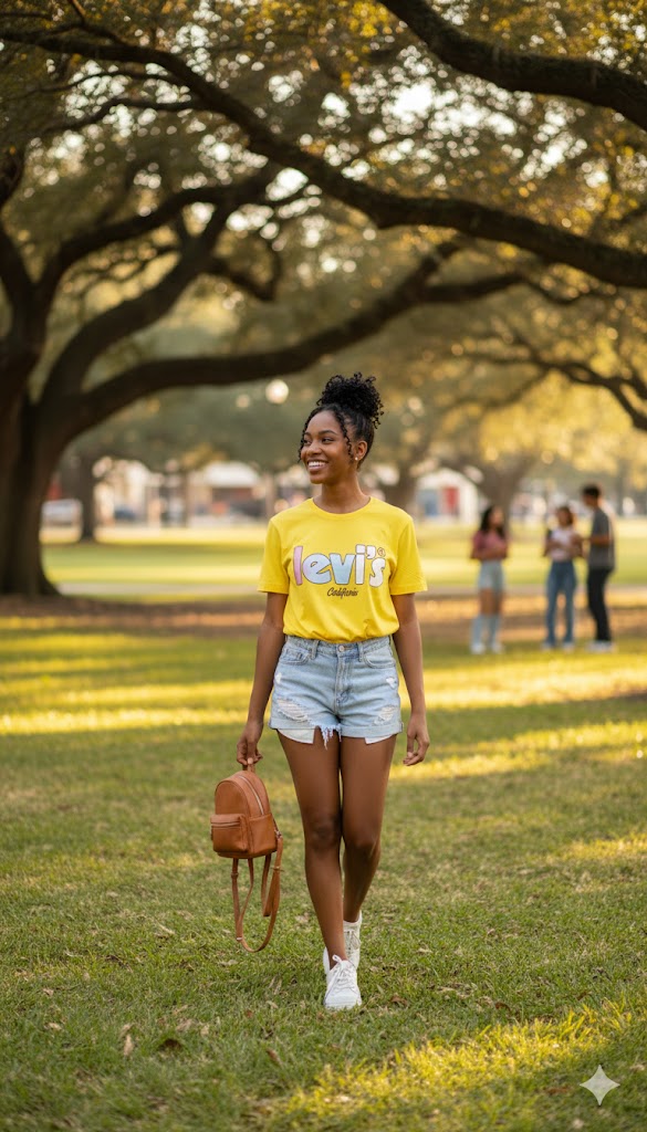 Women's Yellow Round Neck T-shirt