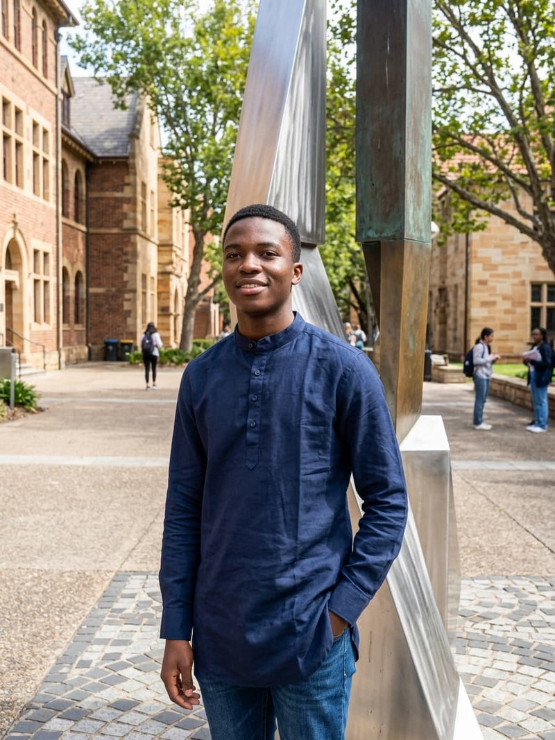 Unisex Empire Shirt — men's navy blue casual shirt | GloblNorth