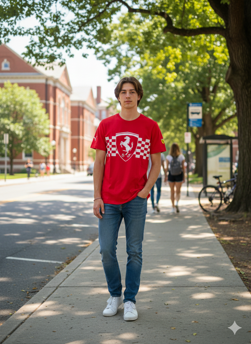 MENS RED ROUNDNECK T-SHIRT