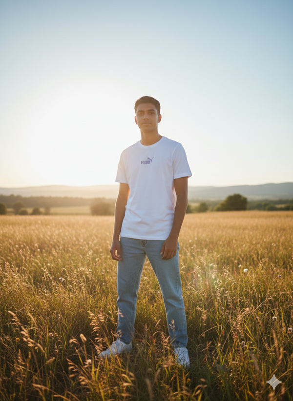 MENS WHITE ROUNDNECK T-SHIRT