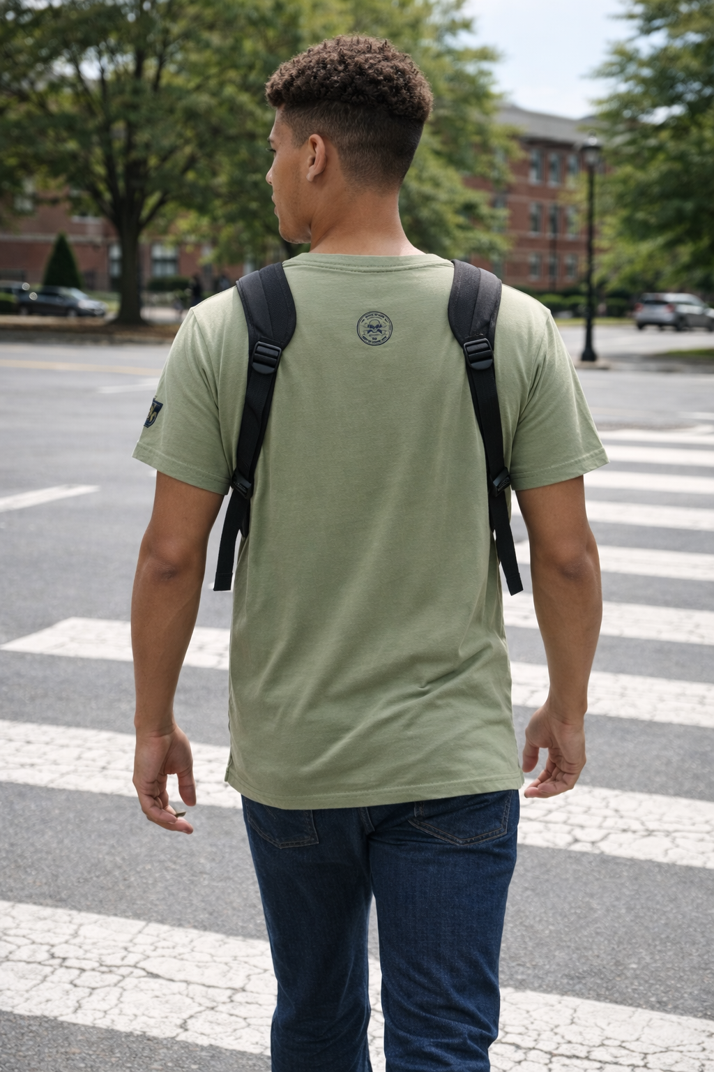 MENS OLIVE GREEN ROUNDNECK T-SHIRT