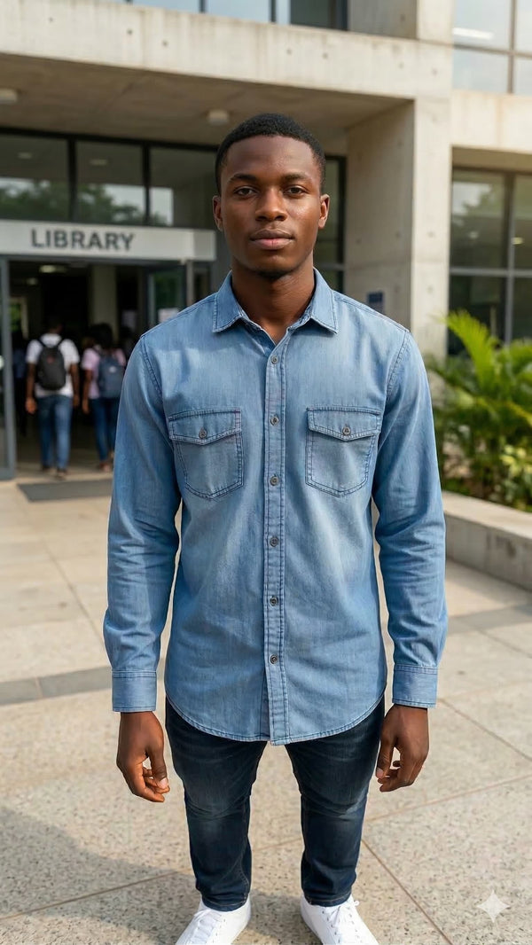 Men's Light Blue Full Sleeve Denim Casual Shirts