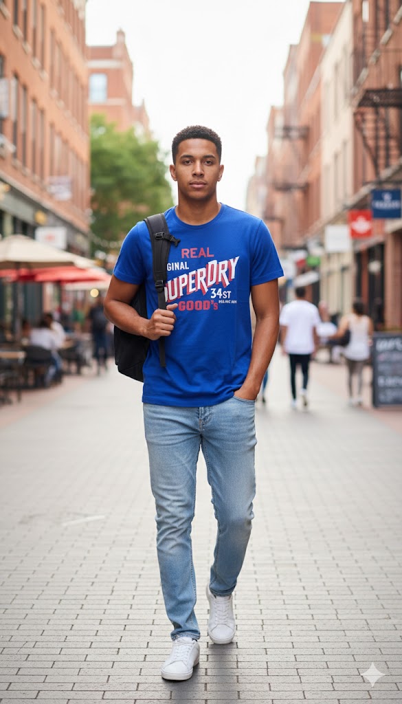 Men's Royal Blue Round Neck T-shirts