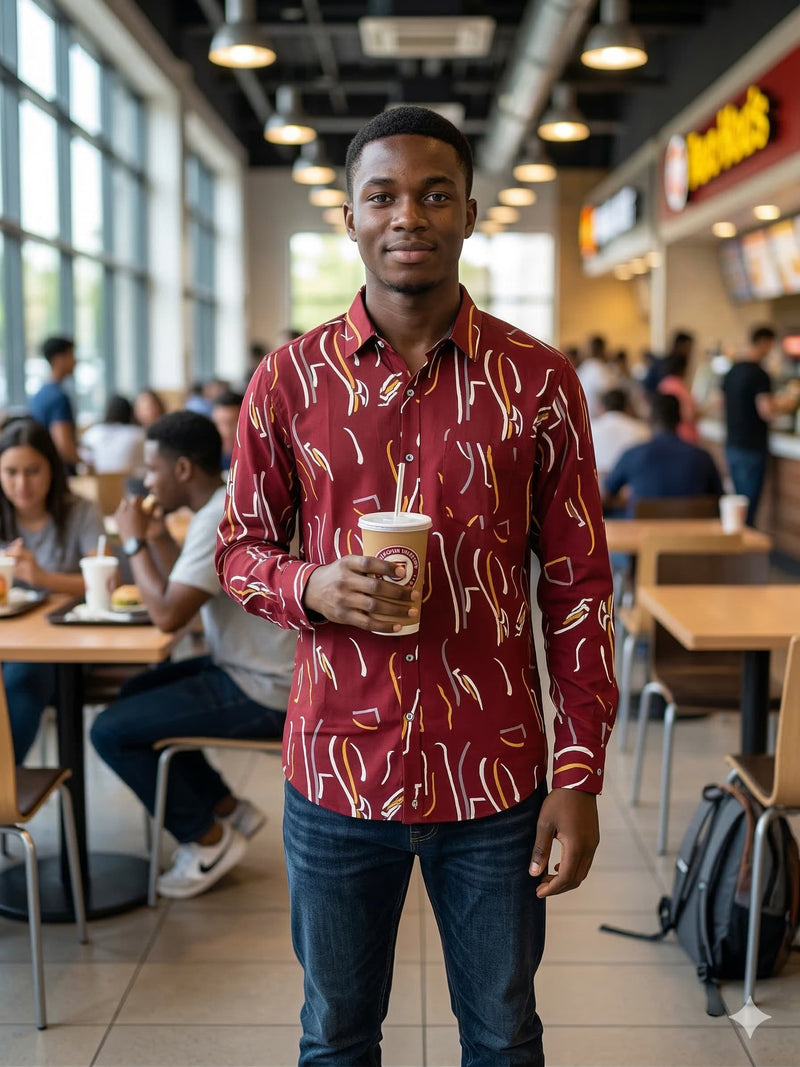 Unisex Holt Shirt — men's burgundy full sleeve casual shirt | GloblNorth