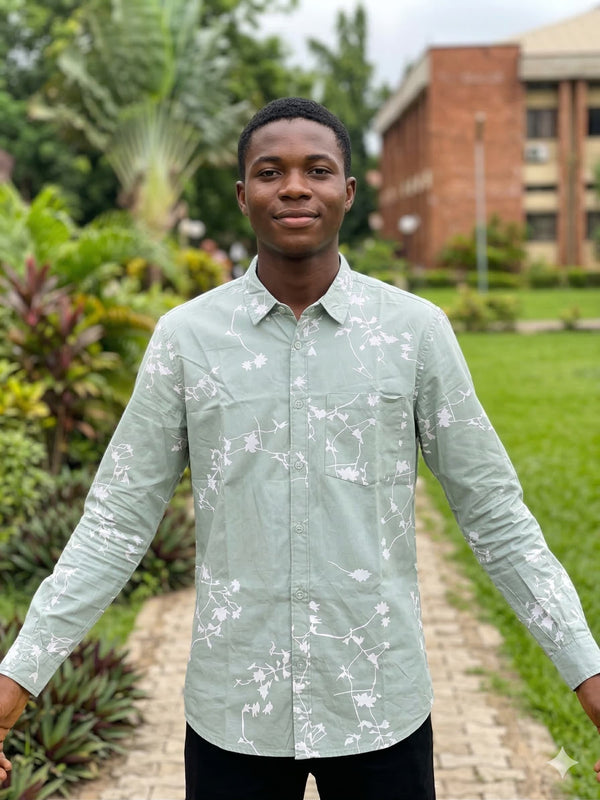 Men's Light Green Full Sleeve Casual Shirts