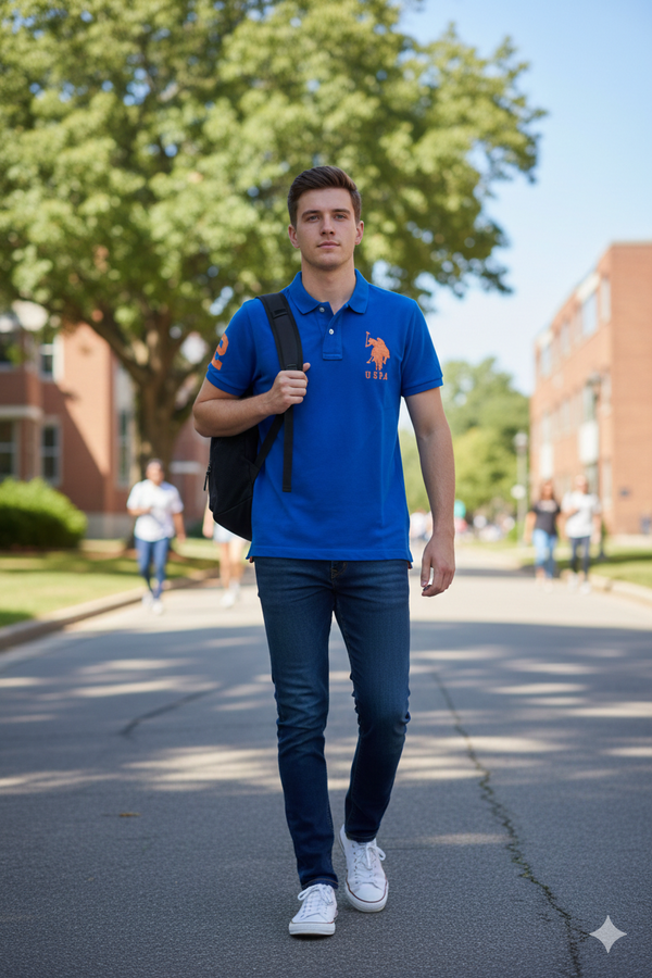 MENS BLUE POLO