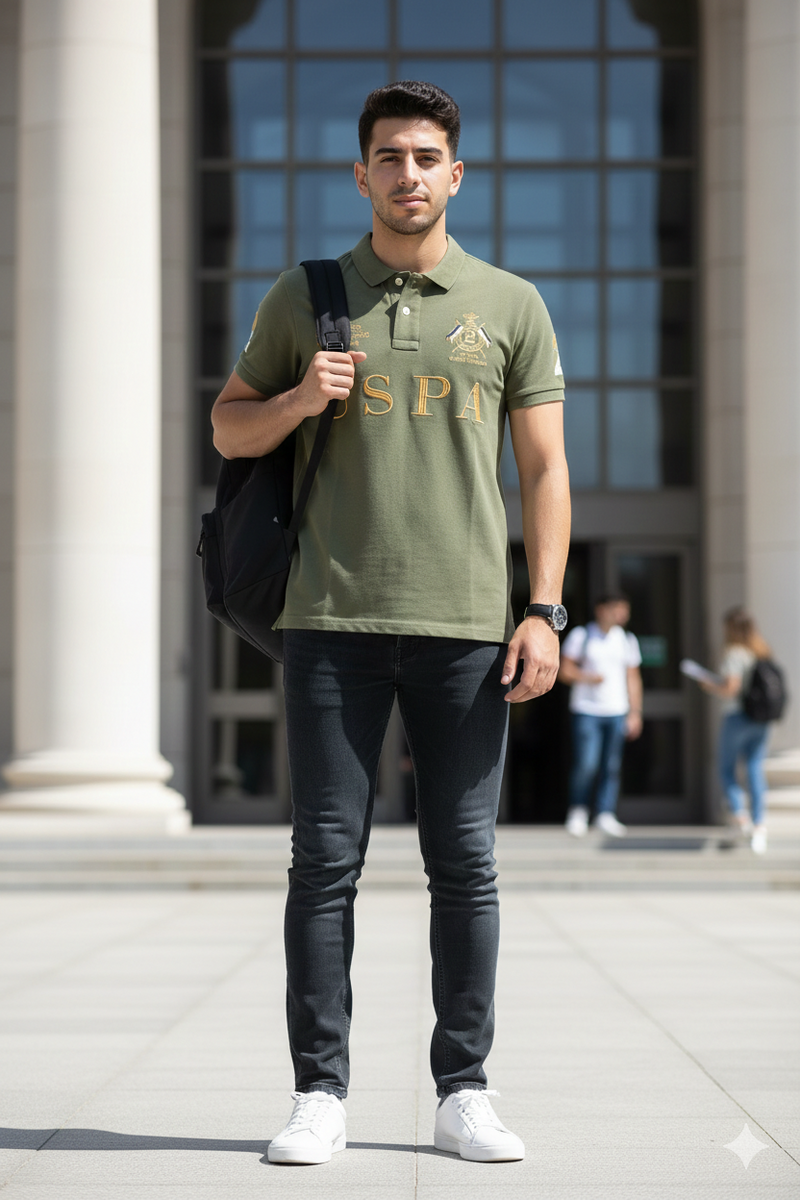 Radial Polo T-Shirts — men's green polo | GloblNorth